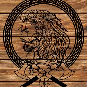 PNG SVG DXF File Viking - Valkyrie Viking Warrior Stencil for Cricut - Vinyl Cutter