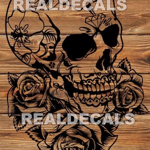 PNG SVG Datei - Sugar Skull - Day Of The Dead - Dias De Las Muertos - Tattoo Schablone für Cricut - Schneideplotter