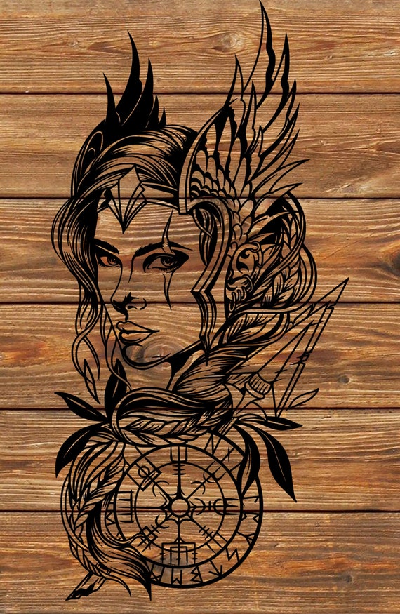 PNG SVG File Viking Warrior Woman Stencil for Cricut Vinyl - Etsy Australia