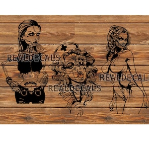 Fichier PNG SVG - lot de zombies - mal - pochoir de tatouage pour Cricut - lot de découpeurs de vinyle