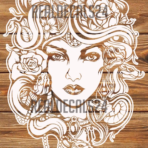PNG SVG File Medusa Mythological Creature Tattoo Stencil - Etsy