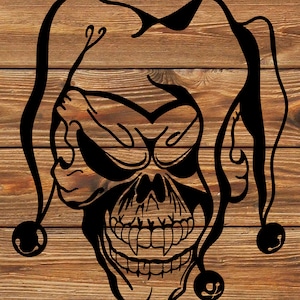PNG SVG DXF File  - Jester - Skull - Dead - Stencil for Cricut - Vinyl Cutter