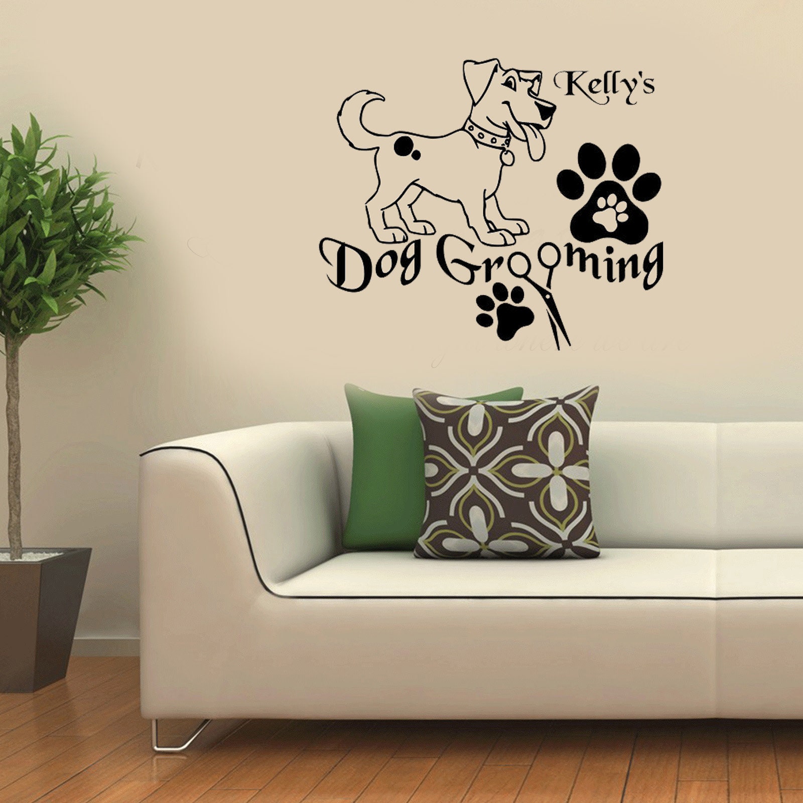 Personalised Dog Grooming Wall Sticker Art Decal Transfer Pet Etsy Canada