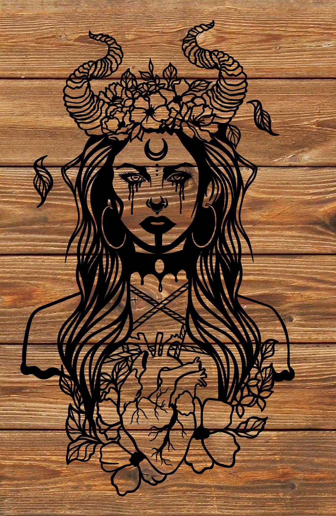 PNG SVG DXF File Wiccan - Witch Wicca - Woman - Witchcraft