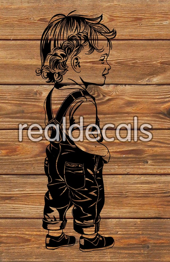 PNG SVG DXF File Cute Little Boy Toddler Art Tattoo Stencil Silhouette for  Cricut Vinyl Cutter - Etsy