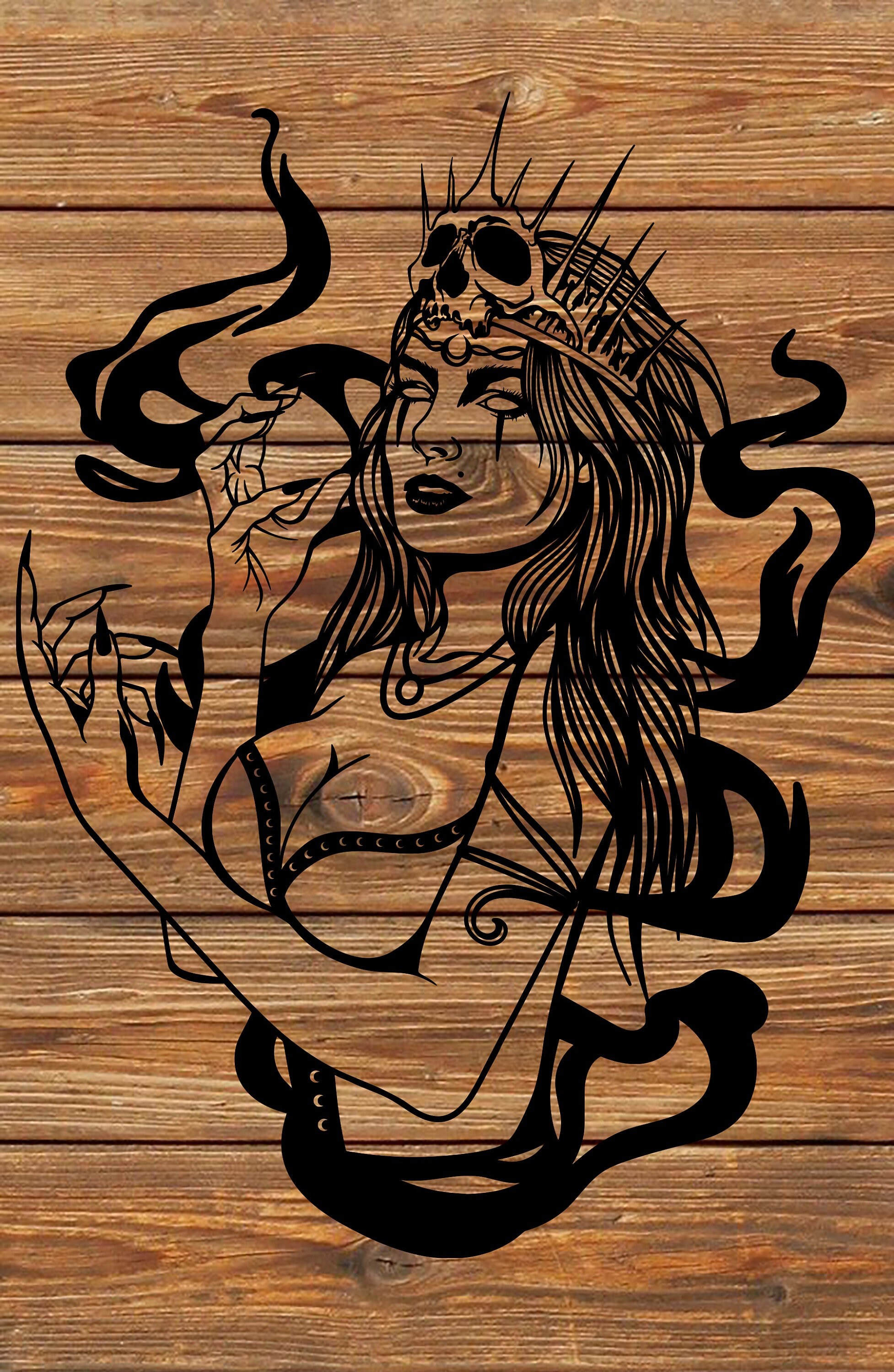 PNG SVG File Nyx Goddess Greek Goddess Tattoo Stencil Etsy Canada