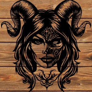 PNG SVG DXF-bestand - Hel - godin - Noorse godin - Viking - Tattoo stencil voor Cricut - vinyl cutter
