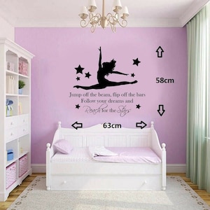 Gymnast Gymnastic,Girls Bedroom Quote, Vinyl Wall Art Sticker Decal