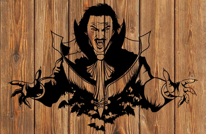 PNG SVG File Vampire Dracula Horror Stencil - Silhouette for Cricut ...