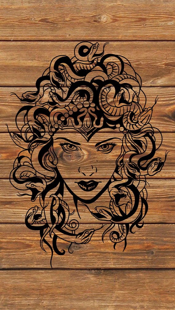 PNG SVG File Medusa Mythological Creature Tattoo Stencil | Etsy