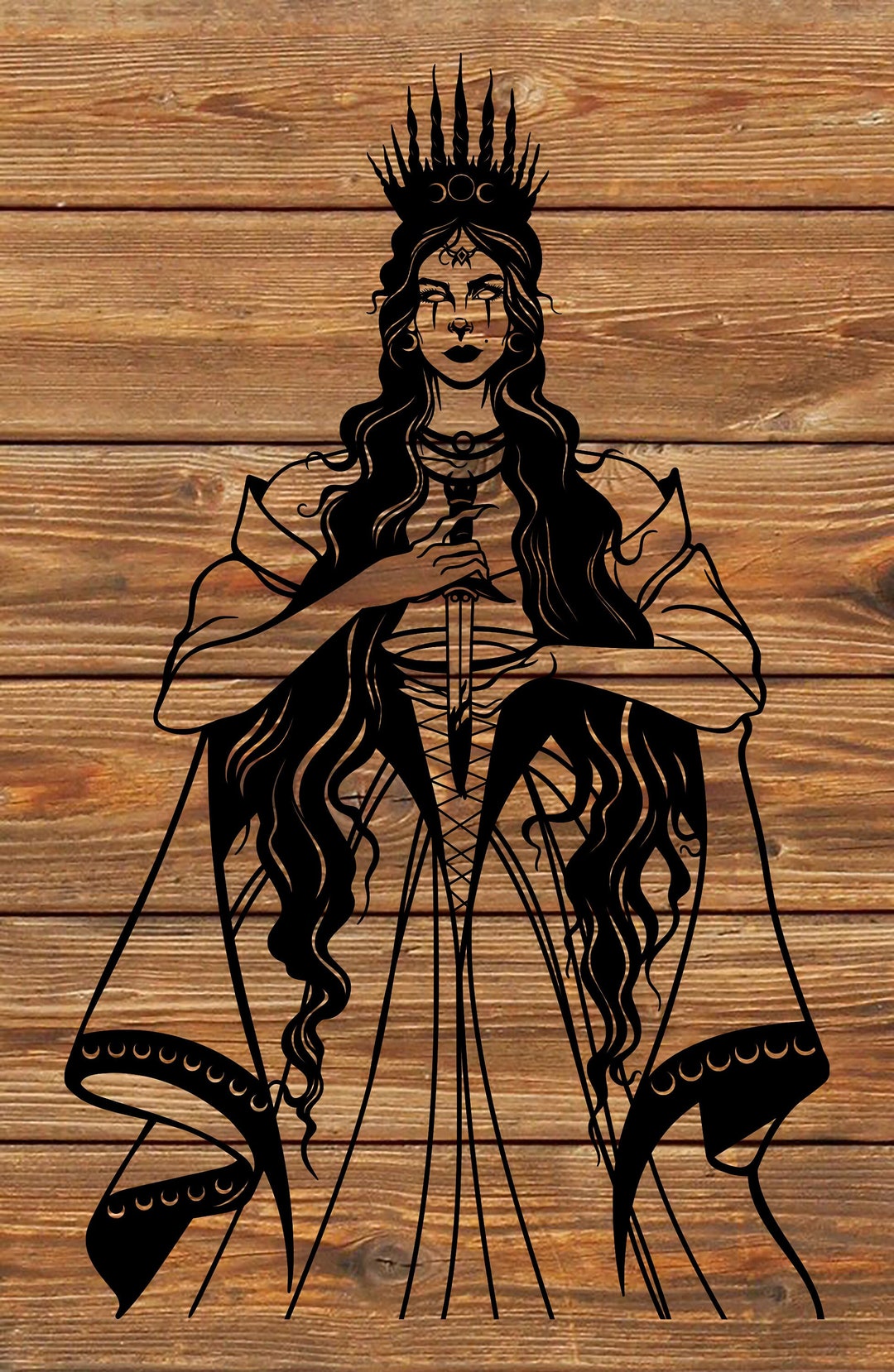 PNG SVG DXF File - Nyx - Goddess - Greek Goddess - Tattoo Stencil for ...