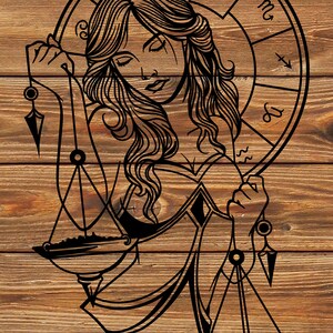 PNG SVG Archivo Cool Libra Zodiac Star Sign Tatuaje Plantilla Silueta para Cricut - Cortador de vinilo