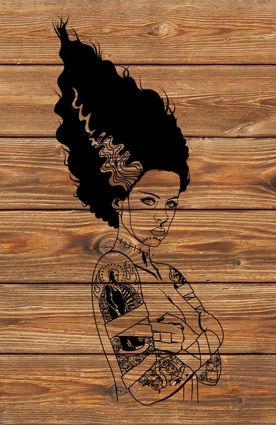 PNG SVG File Bride of Frankenstein Horror Cartoon - Etsy Finland