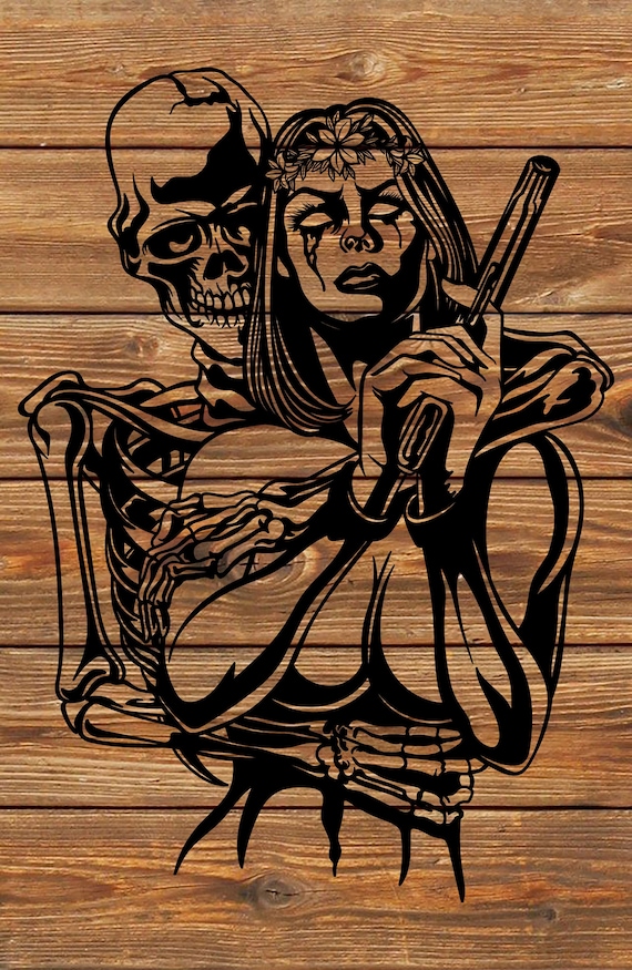 PNG SVG File Cool Lovers Skeleton Kiss Love Tattoo Etsy