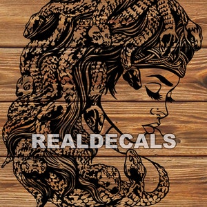 PNG SVG-bestand Medusa mythologisch wezen Tattoo stencil silhouet voor Cricut - vinyl cutter