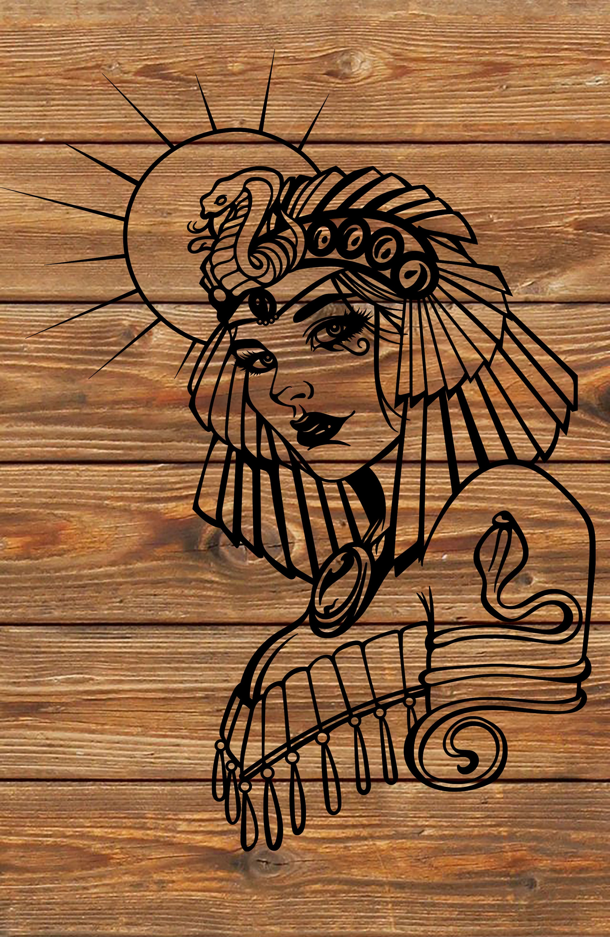 PNG SVG File Egyptian Goddess - Queen - Tattoo - Cartoon Stencil for ...