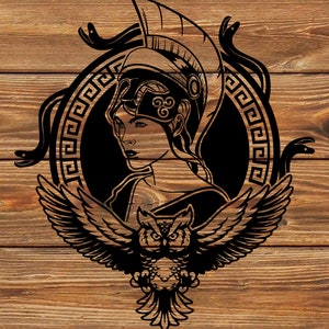 PNG SVG DXF File Athena Greed Goddess Warrior Woman  Stencil for Cricut - Vinyl Cutter