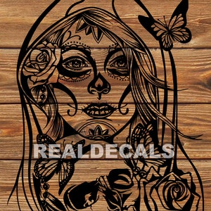PNG SVG DXF Datei Tag des Toten - Allerheiligen - Allerseelen - Sugar Skull - Schablone für Cricut - Vinyl Cutter