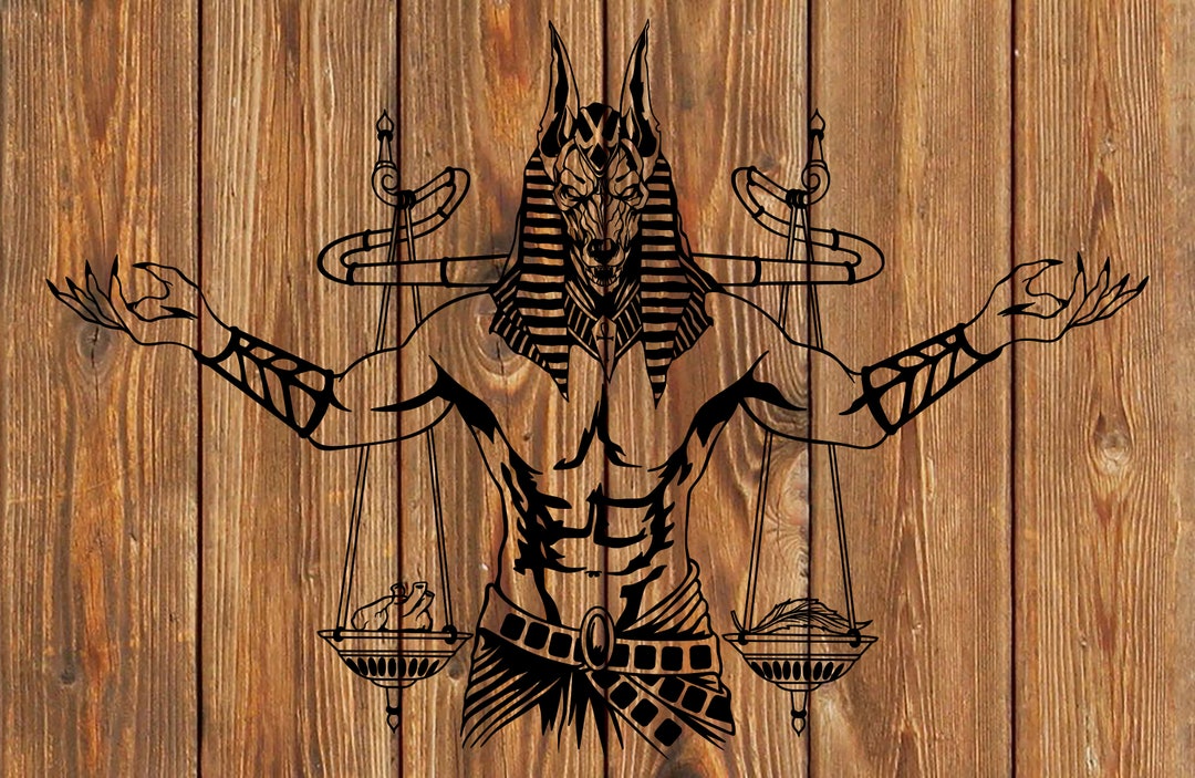 PNG SVG File Anubis Egyptian God of Death Tattoo - Mandal Stencil for ...