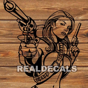 PNG SVG DXF Datei Charra - Chicano - Sexy - Mädchen Tattoo Schablone für Cricut - Schneideplotter