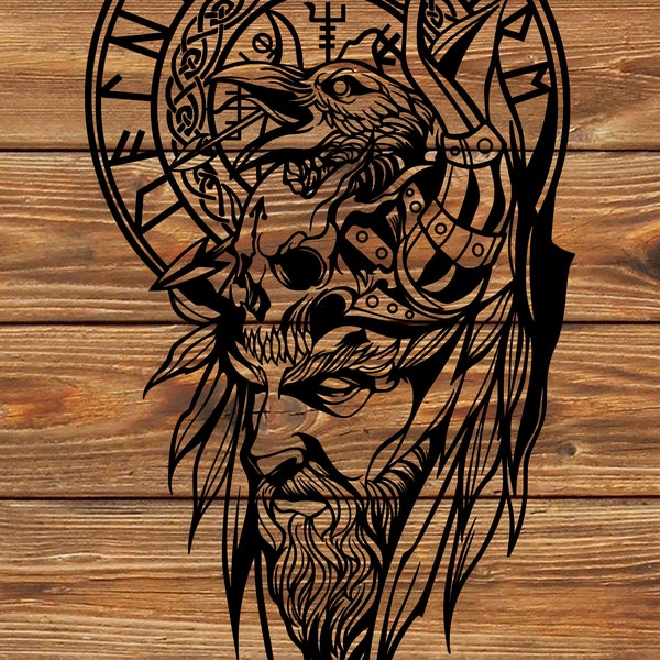 PNG SVG DXF File Valkyrie Viking Warrior Stencil for Cricut - Vinyl Cutter