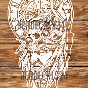 PNG SVG DXF File Valkyrie Viking Warrior White Stencil for Cricut - Vinyl Cutter