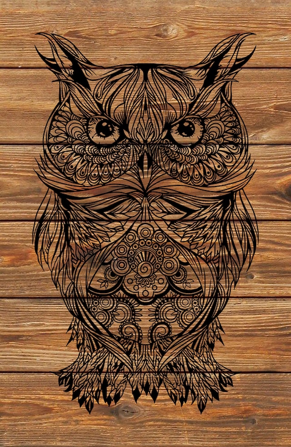 Antistress Coloring Page Eyes And Feathers Owl Mandala Decorative Design  Isolated On White For Child Coloring