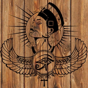 PNG SVG DXF File Egyptian Queen Nefertiti - Tattoo - Cartoon Stencil for Cricut - Vinyl Cutter