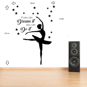 Dance,Ballet Girls Bedroom Quote, Vinyl Wall Art Sticker Decal