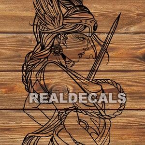 PNG SVG File Valkyrie Viking Warrior Woman  Stencil for Cricut - Vinyl Cutter