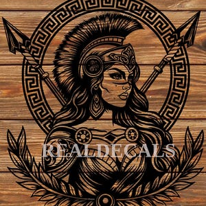 PNG SVG DXF-bestand Athena Greed Goddess Warrior Woman Stencil voor Cricut - Vinyl Cutter