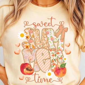 Sweet Summer Time PNG, Just Peachy Shirt Sublimation, Girly Coquette Preppy Summer Vibes Digital Design