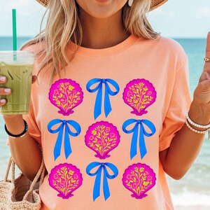 Coquette Seashell PNG, Summer Coquette Sublimation, Aesthetic Beach Vibes, Retro Coastal Design, Trendy Ocean Shore Digital File