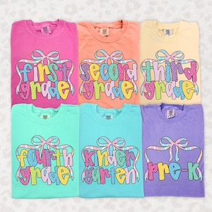 Preppy Back To School PNG Bundle, Pastel Coquette All Grades Kindergarten Pre-K 1st 2d 3d 4t, First Day Teacher Girl Doodle Hand Drawn File