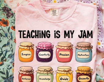Teaching Is My Jam PNG, Teacher Sublimation Design, Back to School Graphic, Fun Teacher Shirt Clipart, Education Life Download