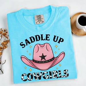 Saddle Up Cowgirls PNG, Western Rodeo Sublimation Design, Retro Cowgirl Clipart, Country Girl Graphic, Digital Wild West File