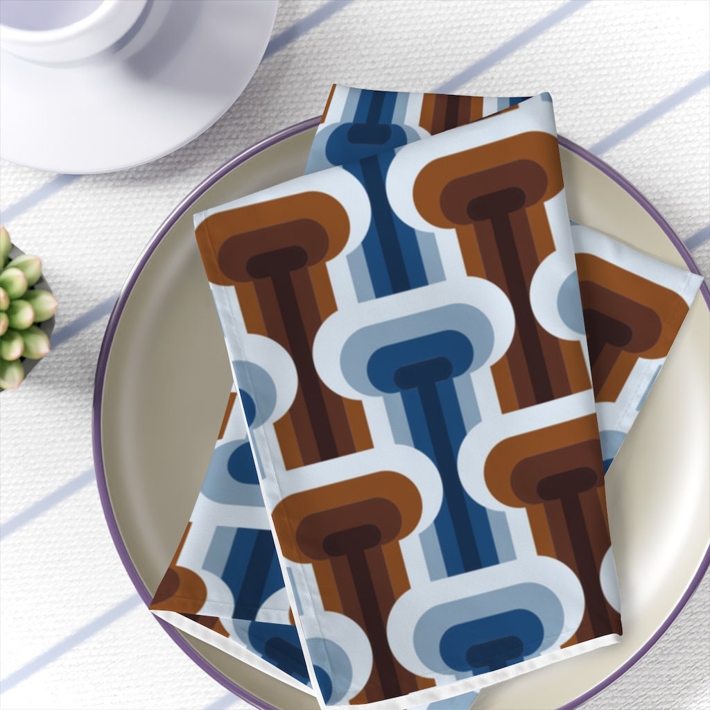 Serviettes en Tissu Ensemble de 4 Serviettes Dîner Modernes Du Milieu Siècle Pour Se Divertir, Fianç