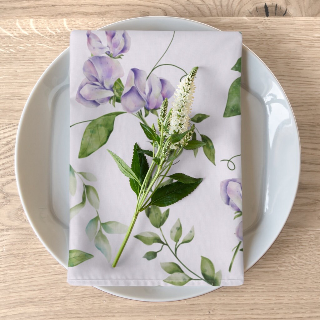 Ensemble de Serviettes en Tissu 4 Inspiré Par Les Jours Ensoleillés Du Printemps, Dîner Florales Pou
