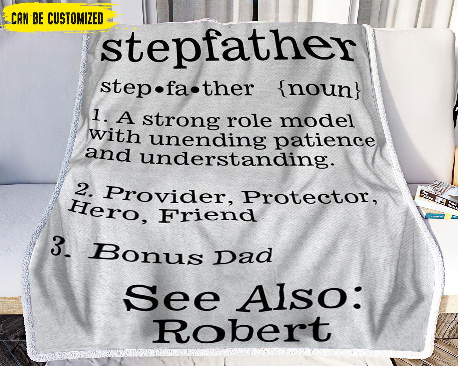 Personalized Stepfather Definition Blanket Stepdad Gift Etsy