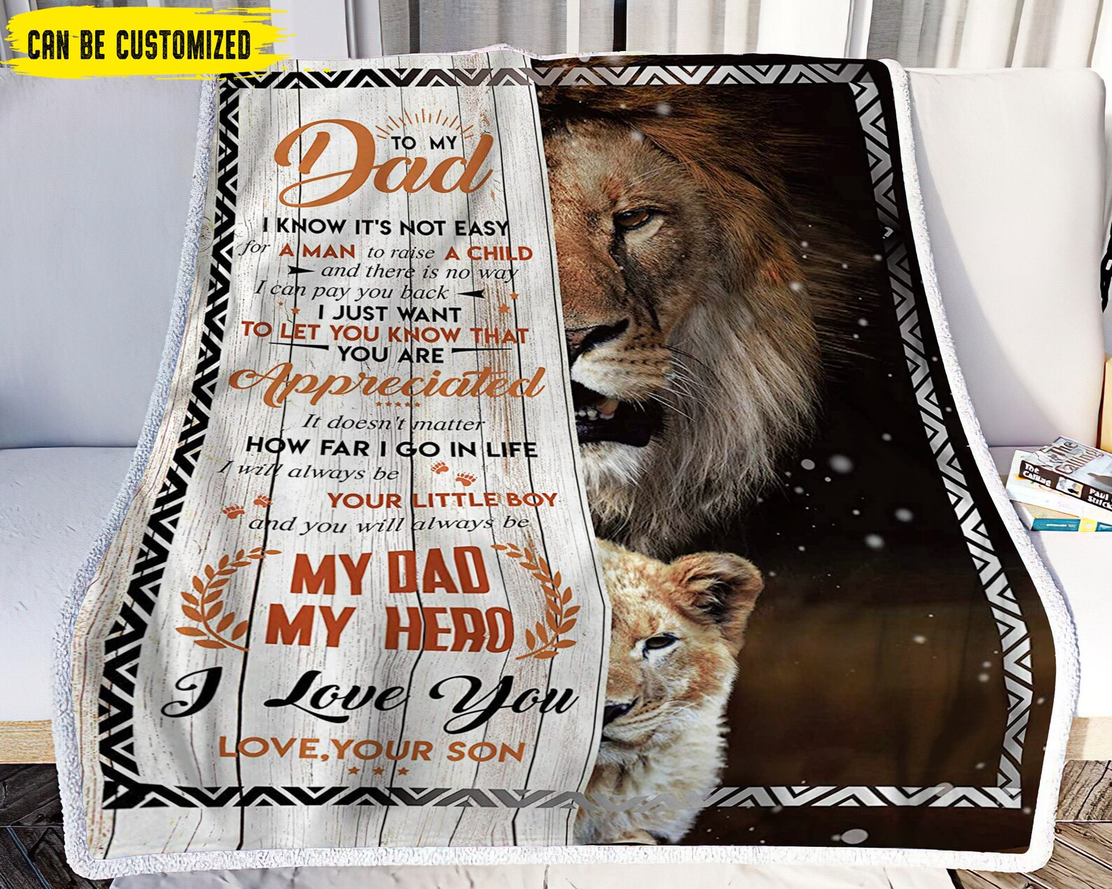 Personalized Flannel Blankets to My Dad Gift From Son Etsy