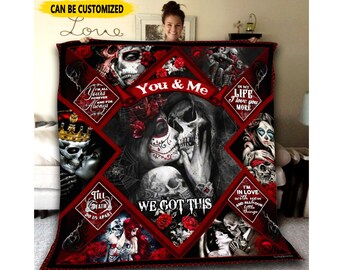 Sugar Skull Couple Blanket Fleece/Sherpa Blanket 30x40 50x60 60x80 Halloween Skull Couple Blanket HANYACH Skull Couples You and Me We Got This Blanket Sugar Skull Couple Blanket Fleece/Sherpa Blanket 30x40 50x60 60x80 Halloween Skull Couple Blanket HANYACH Skull Couples You and Me We Got This Blanket