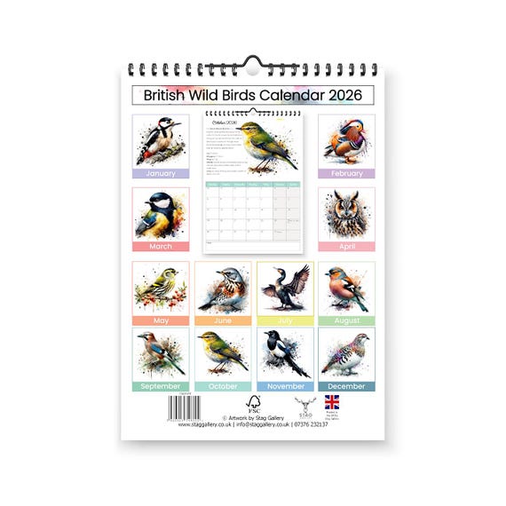 Verjaardagskalender vogels- Studio Angelart