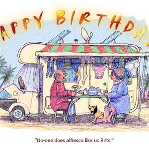 Happy Birthday Wohnmobil Caravaning Humor Cartoon A5 Lustige Blanko