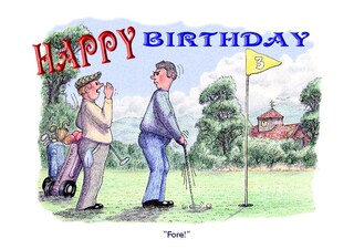 Biglietto Di Auguri Per Uomo Golfista - 'Eat Sleep Golf Repeat' - 150x150 Mm, Bianco Interno, Illustrazione Berni Parker