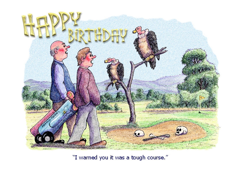 Biglietto Di Compleanno Umoristico Per Lui - Design Golf Con Conigli, Ecologico, Con Busta, Formato 208x145 Mm, Design Ling - 3