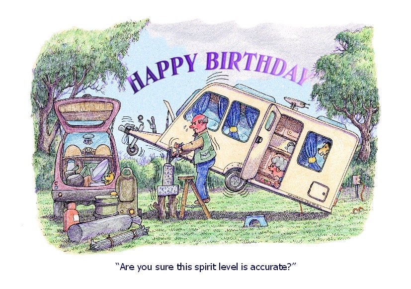 Brthday Card For Her Caravan Vntage Caravan Wth Buntng - Etsy - View #11