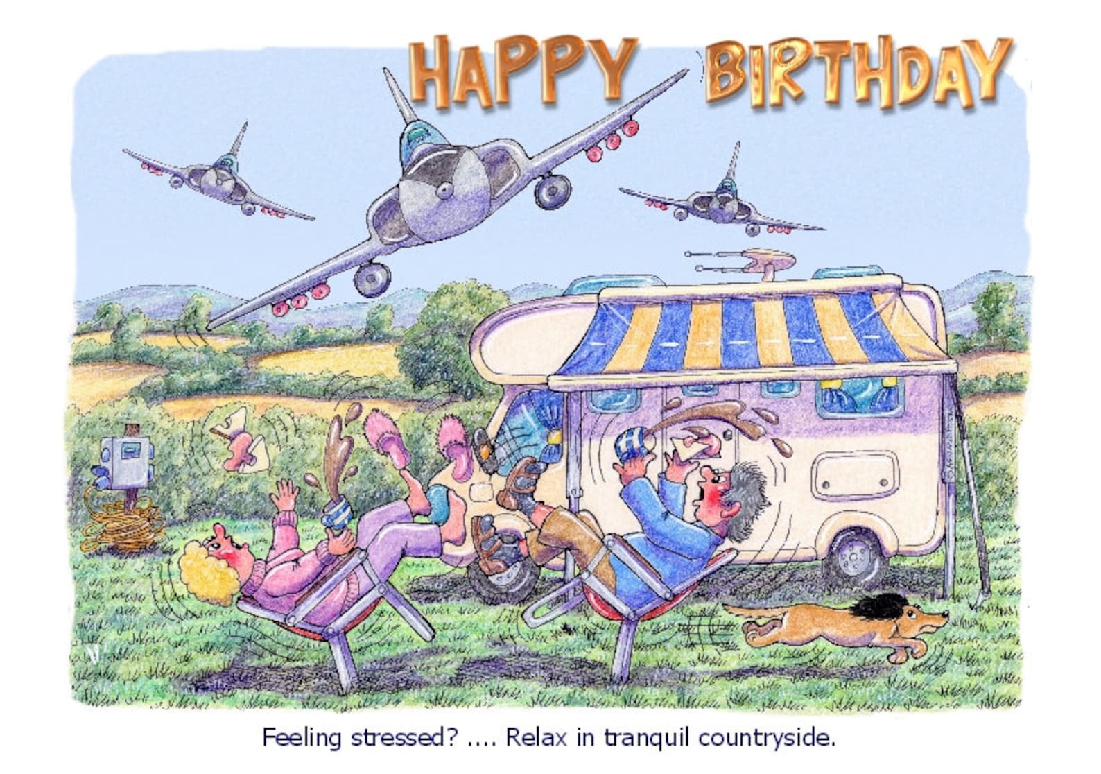 Alles Gute zum Geburtstag Wohnmobil Caravanning Humor Cartoon A5