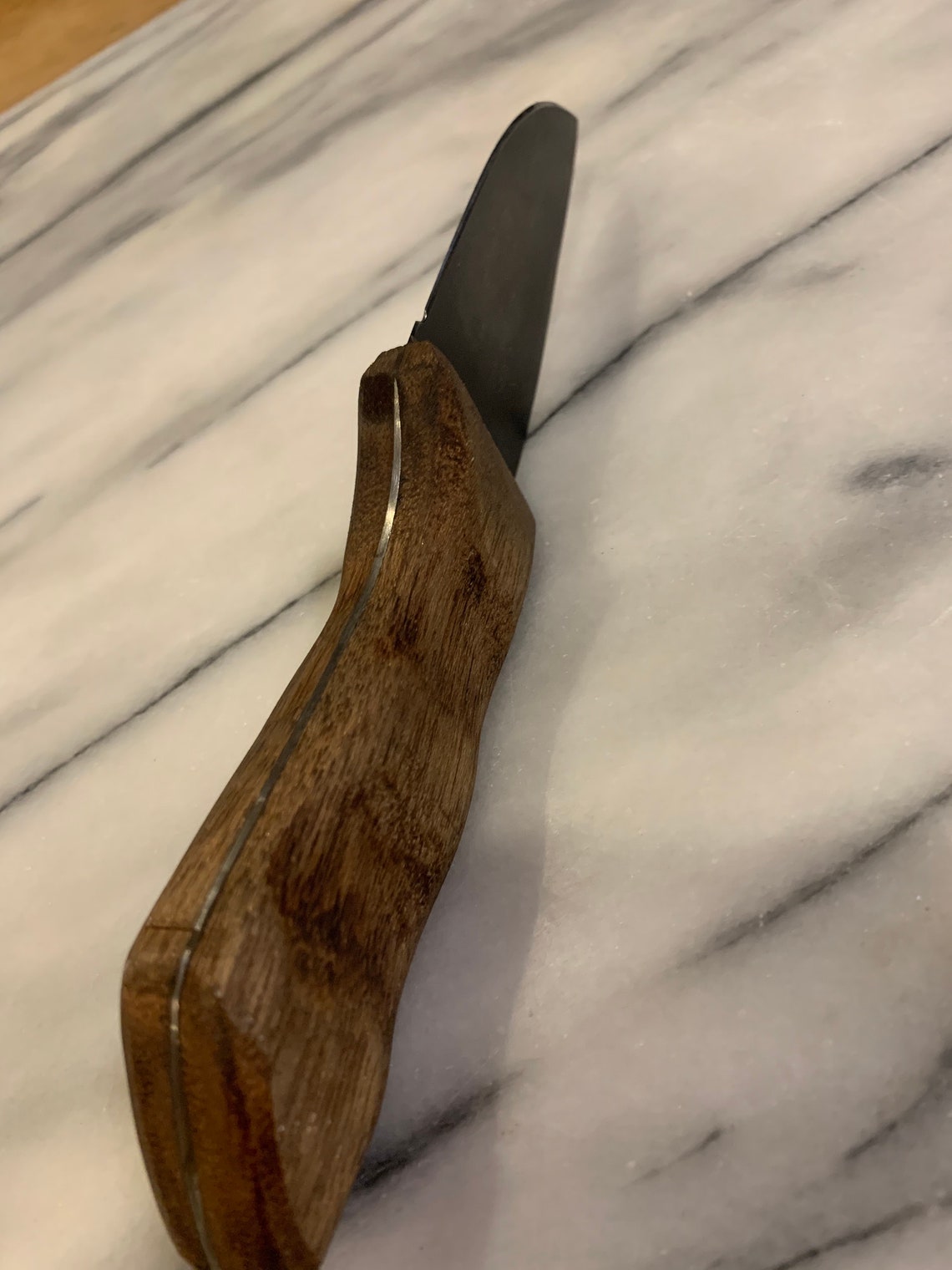 Hand Made Stainless Steel Hardened Hunting Knife Mahogany Handle Etsy