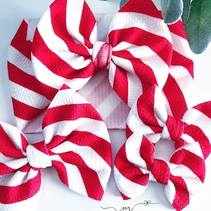 Peppermint hair bows/headwraps