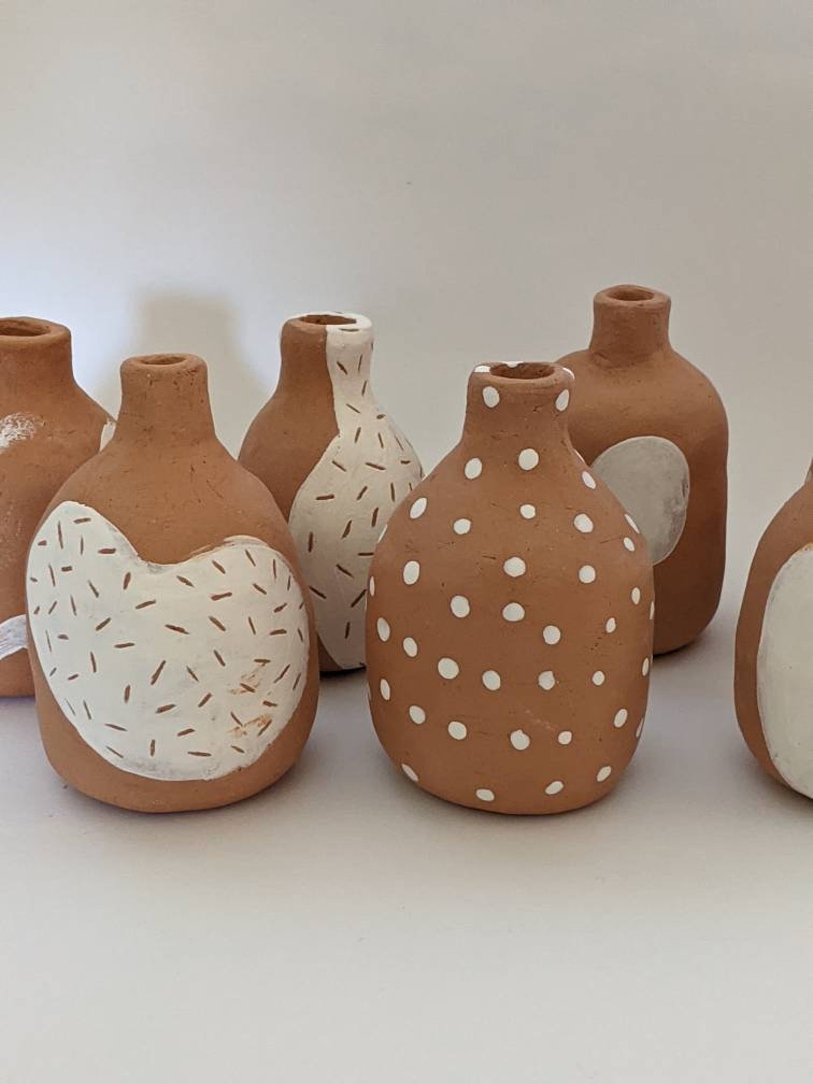 Handmade terracotta bud vases/ small ceramic vase/ bud vase Etsy